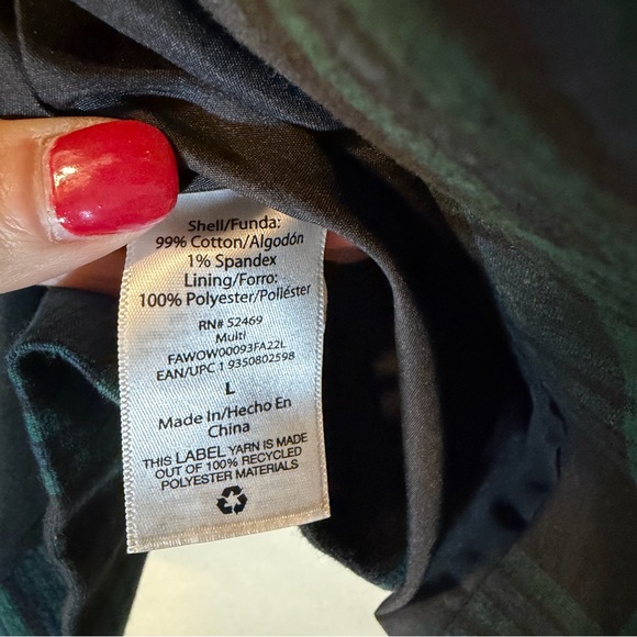 Free Assembly Green Black Plaid Double Breasted Blazer Jacket Gold Button Women - Picture 8 of 8